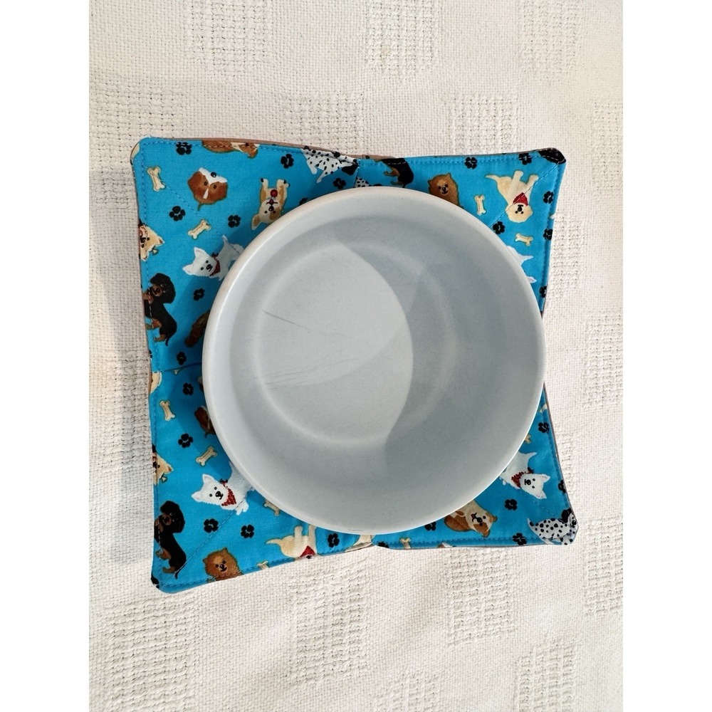 Handmade Bowl Cozy Set Paw Print Casserole Carrier Microwave Hot Pad 3pc - Picture 9 of 14